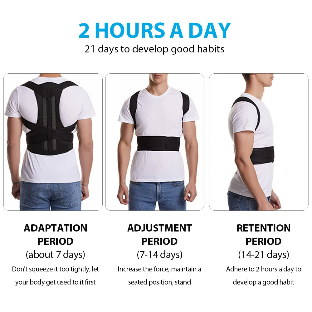 Adjustable Back Brace Posture Corrector – Lumbar & Shoulder Support for Men & Women