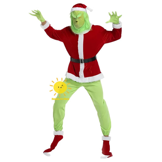 Beast Kingdom The Grinch Costume – Full Deluxe Cosplay Set with Mask, Jacket, Pants & More