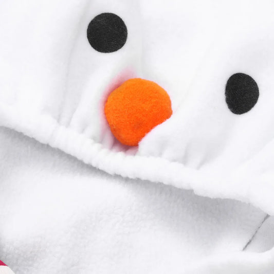 Baby Snowman Costume – Cozy Fleece Romper for Boys & Girls (6M–24M)