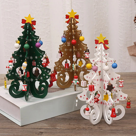 DIY Wooden Christmas Tree Craft Kit – Kids Handmade 3D Scene Decoration