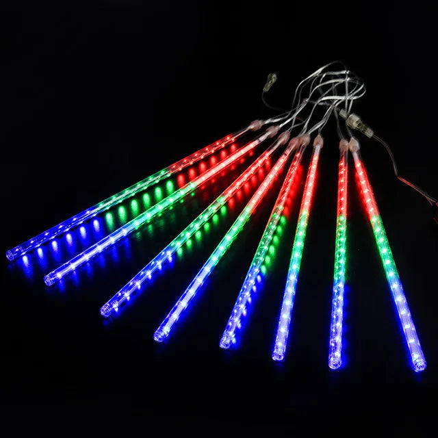 LED Meteor Shower Rain Lights – Waterproof Falling Raindrop String Lights (30 cm / 50 cm Tubes)