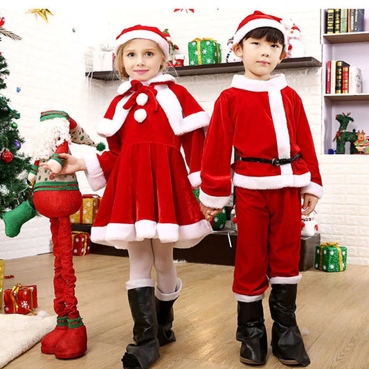 Kids Santa Claus Costume – Full Christmas Outfit Set for Boys & Girls