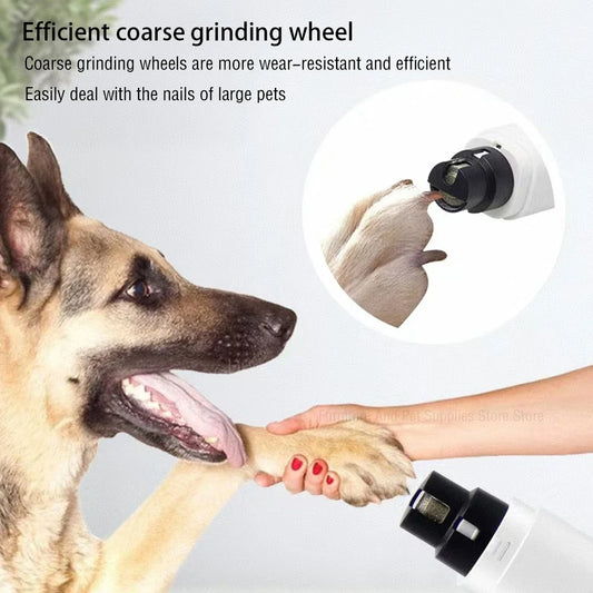 Rechargeable USB Electric Pet Nail Grinder – Quiet LED Light Trimmer with 2 Speeds for Dogs & Cats