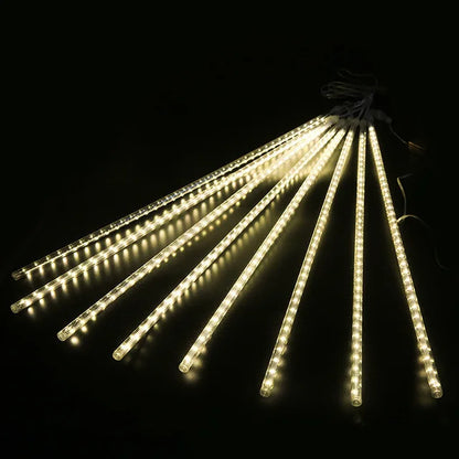LED Meteor Shower Rain Lights – Waterproof Falling Raindrop String Lights (30 cm / 50 cm Tubes)