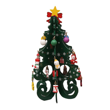DIY Wooden Christmas Tree Craft Kit – Kids Handmade 3D Scene Decoration