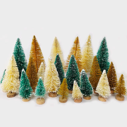 5/8-Piece Mini Artificial Christmas Trees – Small Sisal Cedar Pine Tabletop Decor