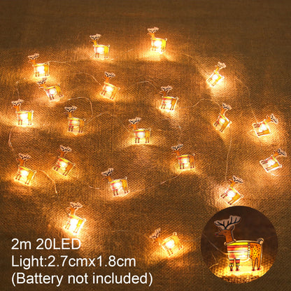 Santa Claus Christmas LED Light String Merry Christmas Decor for Home 2025 Christmas Tree Ornaments Navidad Xmas Gifts New Year