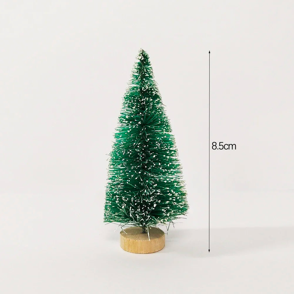 5/8-Piece Mini Artificial Christmas Trees – Small Sisal Cedar Pine Tabletop Decor