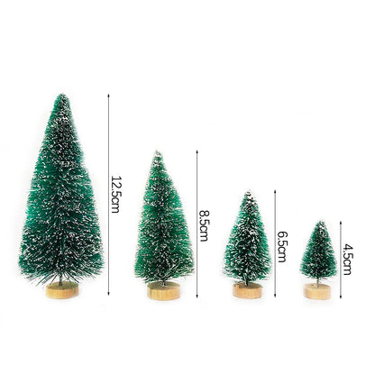 5/8-Piece Mini Artificial Christmas Trees – Small Sisal Cedar Pine Tabletop Decor