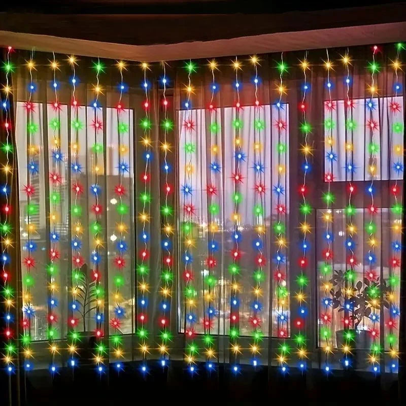 3M–6M USB Curtain Fairy Lights - 100–600 LED + Remote Control (8 Modes)