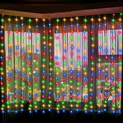 3M–6M USB Curtain Fairy Lights - 100–600 LED + Remote Control (8 Modes)