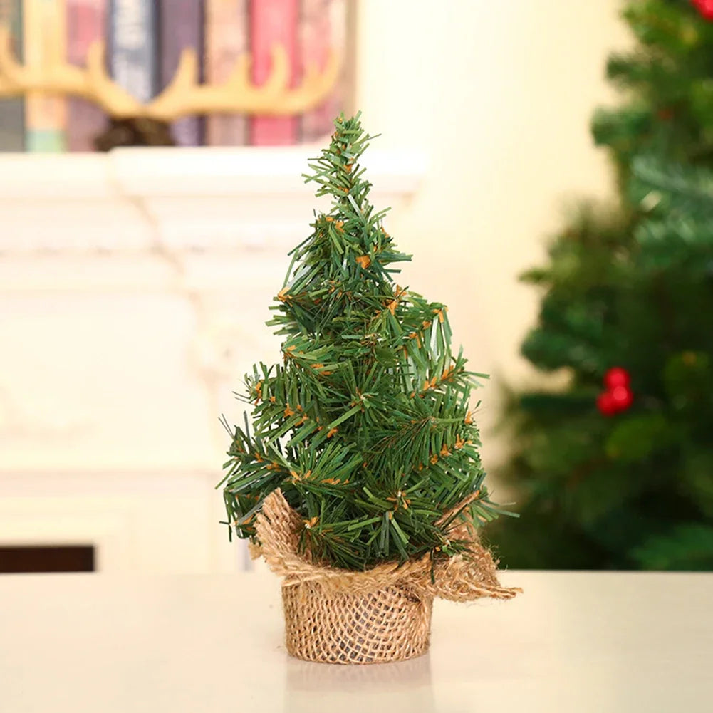 Mini Christmas Tree with Burlap Base (20 cm or 30 cm)