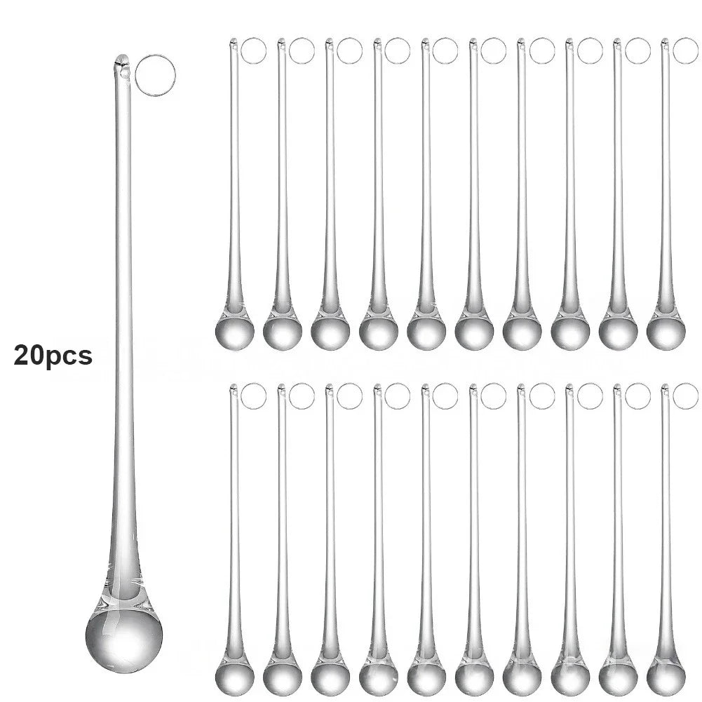 20 Piece Clear Glass Teardrop Ornaments – Raindrop Hanging Christmas Decor (4 Sizes)