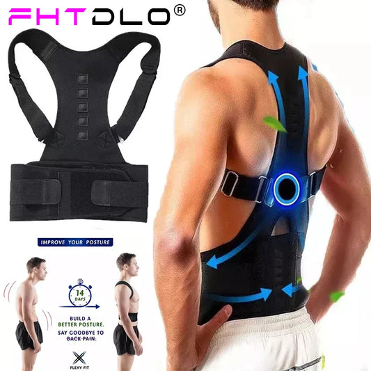 Magnetic Therapy Posture Corrector Belt – Adjustable Shoulder & Back Support Brace (S–XXL)