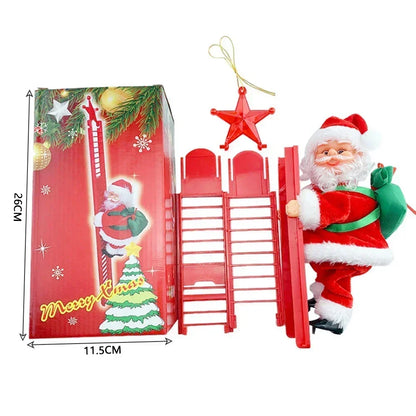 Electric Climbing Santa Claus with Ladder – Animated Musical Christmas Ornament (70 cm)