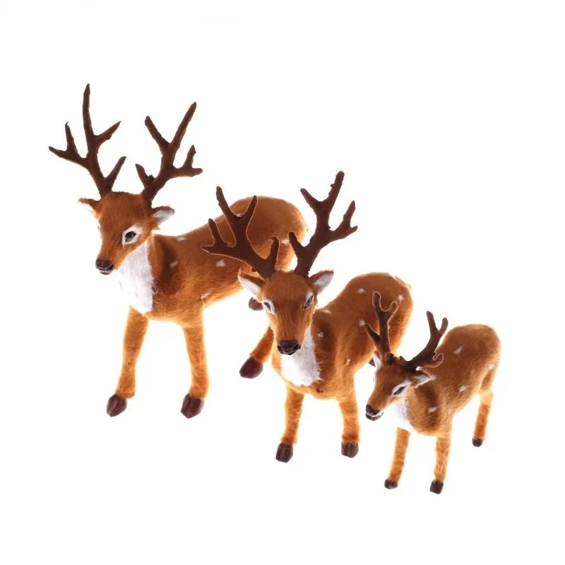 Plush Reindeer Christmas Decoration – Cute Standing Elk Figure (15/20/25 cm)