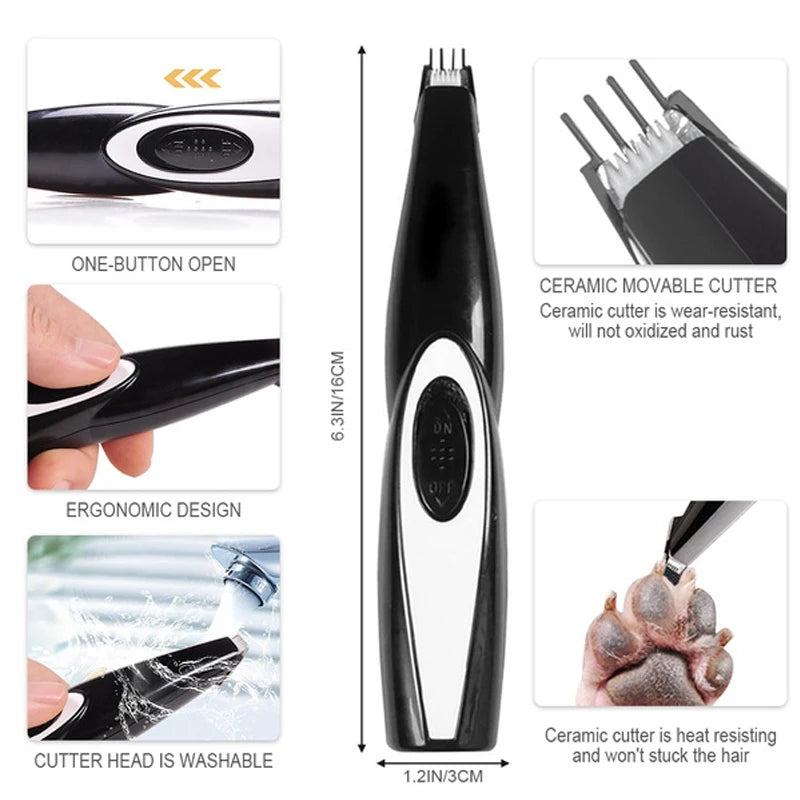 Baisibei Rechargeable Professional Pet Hair Clipper Kit – Quiet Cordless Trimmer for Dogs & Cats
