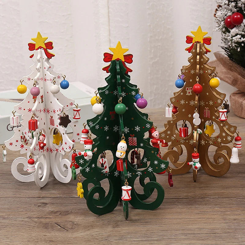 DIY Wooden Christmas Tree Craft Kit – Kids Handmade 3D Scene Decoration