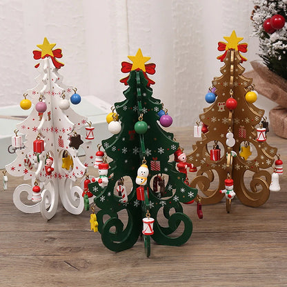 DIY Wooden Christmas Tree Craft Kit – Kids Handmade 3D Scene Decoration