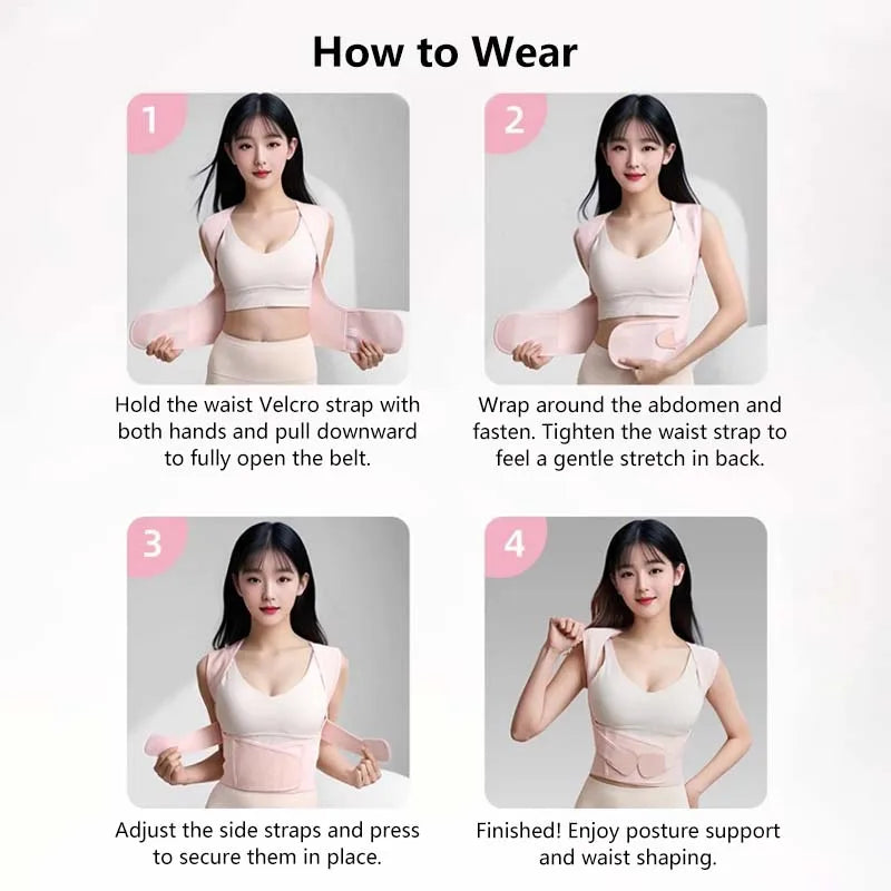 Adjustable Posture Corrector & Waist Trainer – Back Support Belt for Men & Women