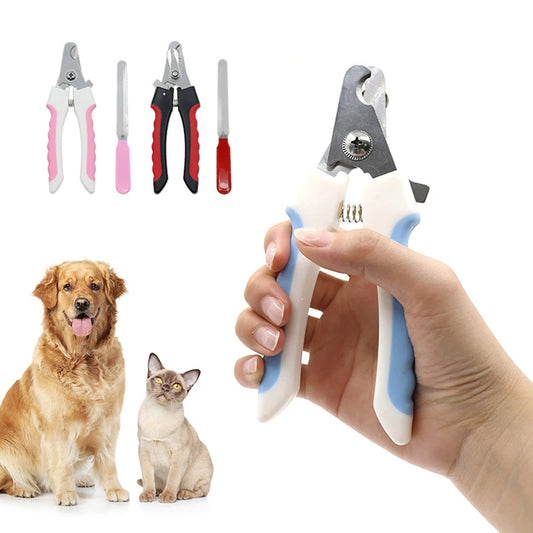 Stainless Steel Straight Handle Pet Nail Clippers – Grooming Scissors Trimmer for Dogs & Cats