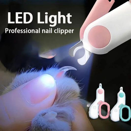 Professional LED Pet Nail Clipper with Safety Lock – Claw Trimmer for Dogs & Cats