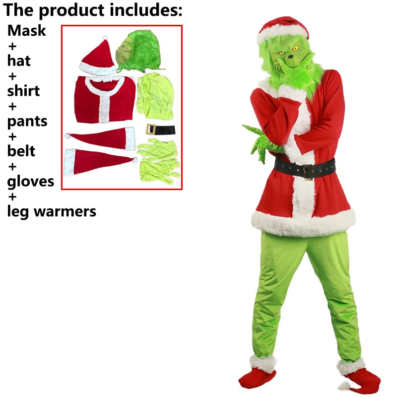 Beast Kingdom The Grinch Costume – Full Deluxe Cosplay Set with Mask, Jacket, Pants & More