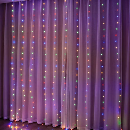 3M–6M USB Curtain Fairy Lights - 100–600 LED + Remote Control (8 Modes)