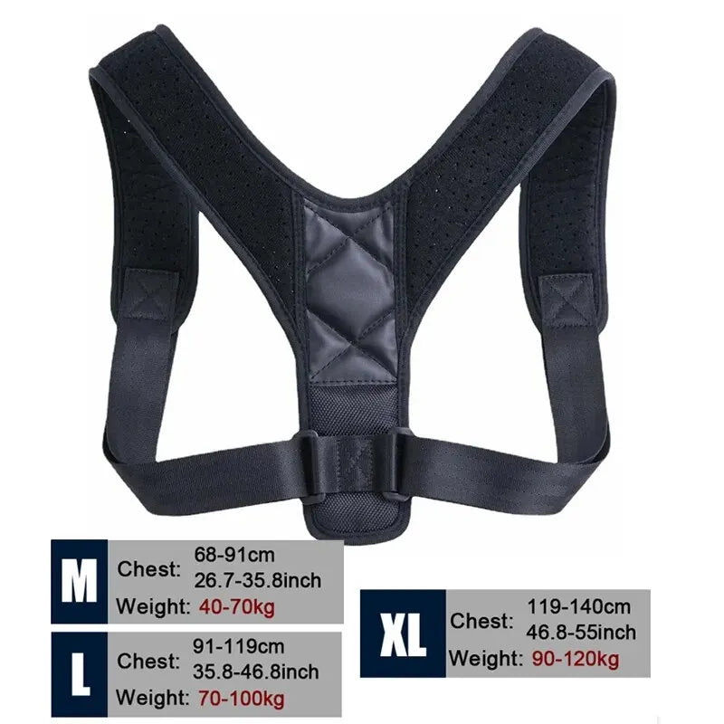 BeeChip Back Posture Correction Belt – Unisex Breathable Hunchback Support (M/L/XL)