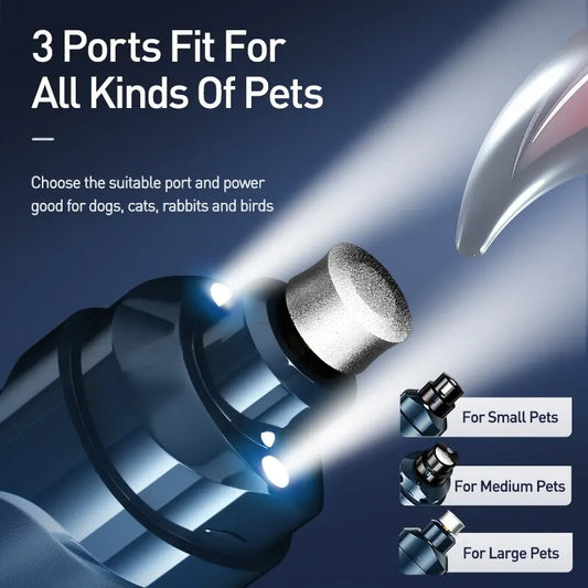Rechargeable Electric Pet Nail Grinder – Powerful Quiet LED Trimmer for Dogs & Cats