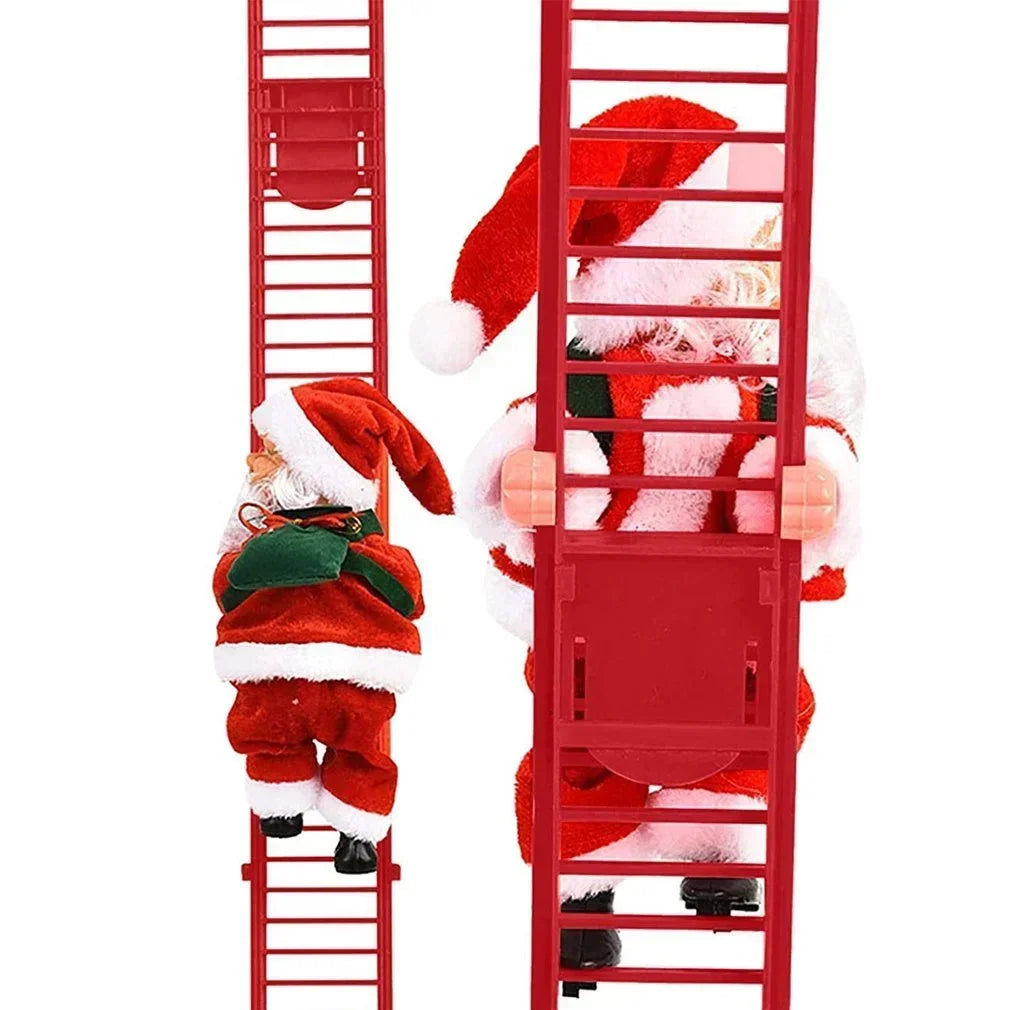 Electric Climbing Santa Claus with Ladder – Animated Musical Christmas Ornament (70 cm)