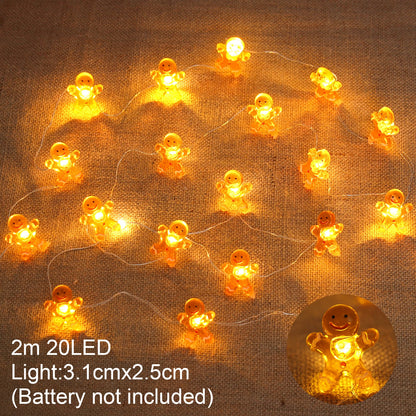 Santa Claus Christmas LED Light String Merry Christmas Decor for Home 2025 Christmas Tree Ornaments Navidad Xmas Gifts New Year