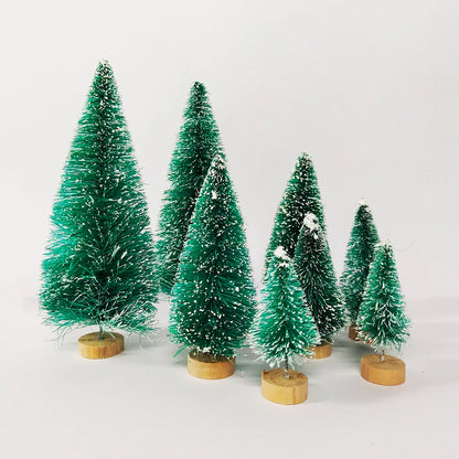 5/8-Piece Mini Artificial Christmas Trees – Small Sisal Cedar Pine Tabletop Decor