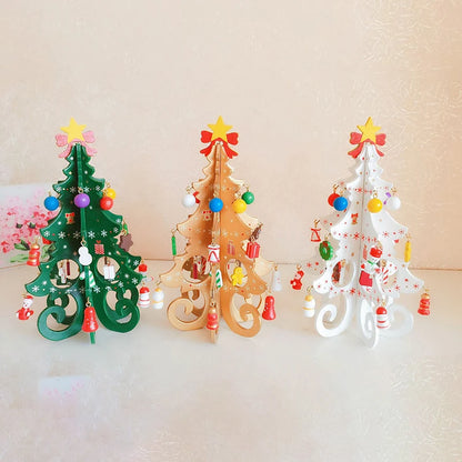DIY Wooden Christmas Tree Craft Kit – Kids Handmade 3D Scene Decoration