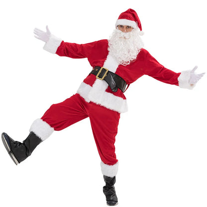 Deluxe Adult Santa Claus Costume – 7/8/9/11 Piece Full Santa Suit Set (Men)