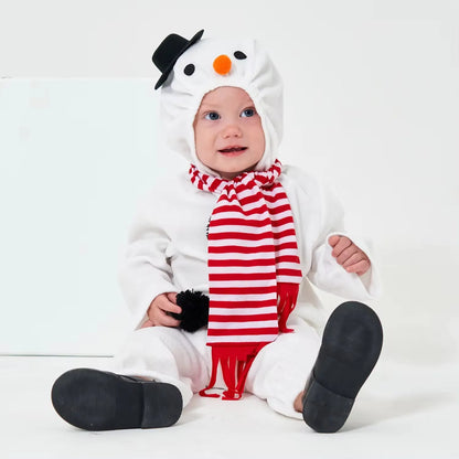 Baby Snowman Costume – Cozy Fleece Romper for Boys & Girls (6M–24M)