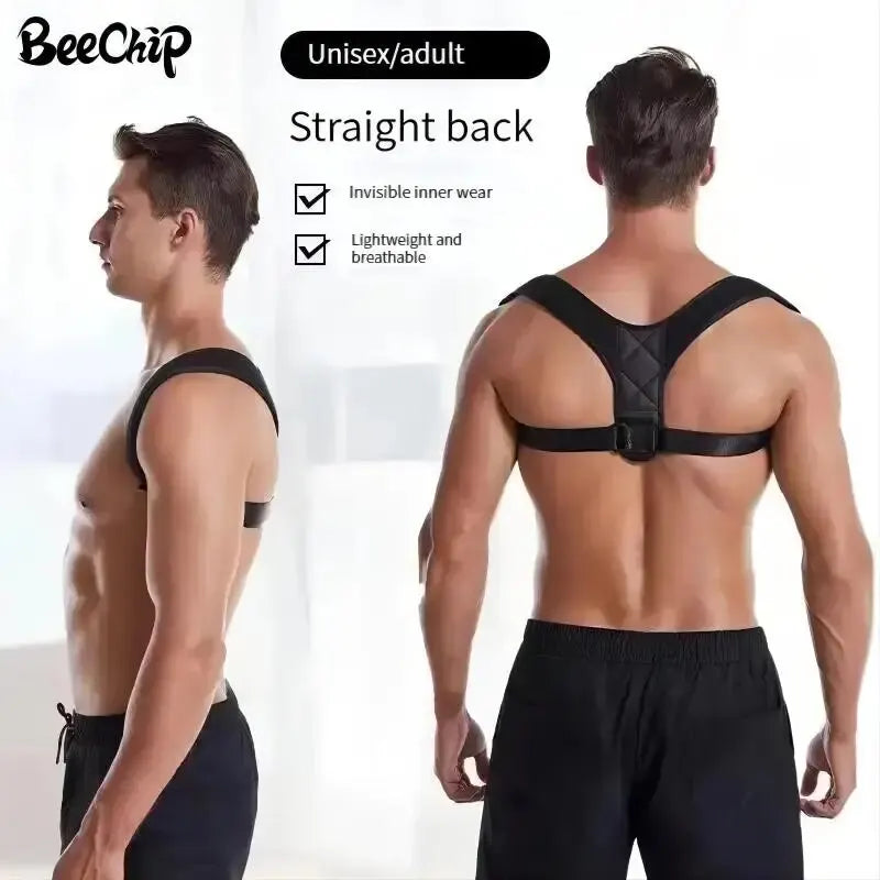 BeeChip Back Posture Correction Belt – Unisex Breathable Hunchback Support (M/L/XL)
