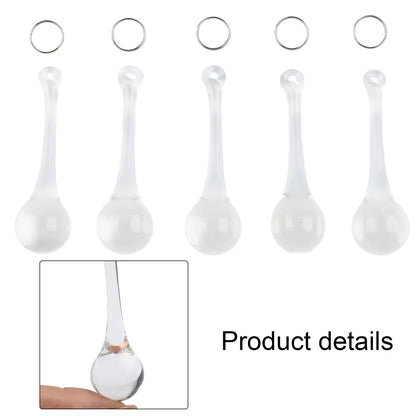 20 Piece Clear Glass Teardrop Ornaments – Raindrop Hanging Christmas Decor (4 Sizes)