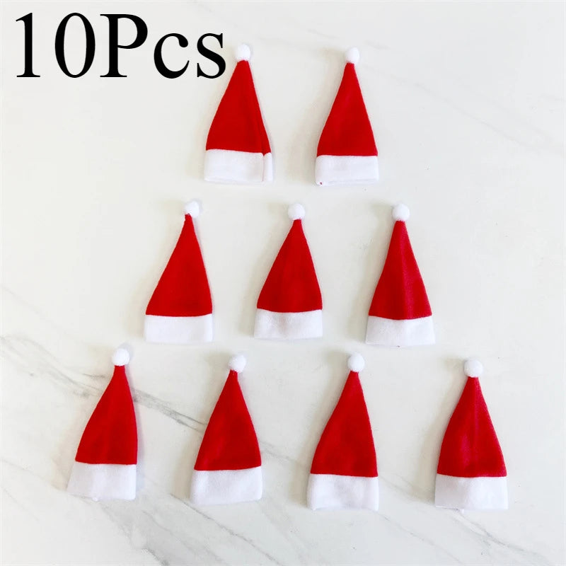 2024 Merry Christmas cutlery bag holder Christmas hat fork knife cutlery bag home Christmas decoration