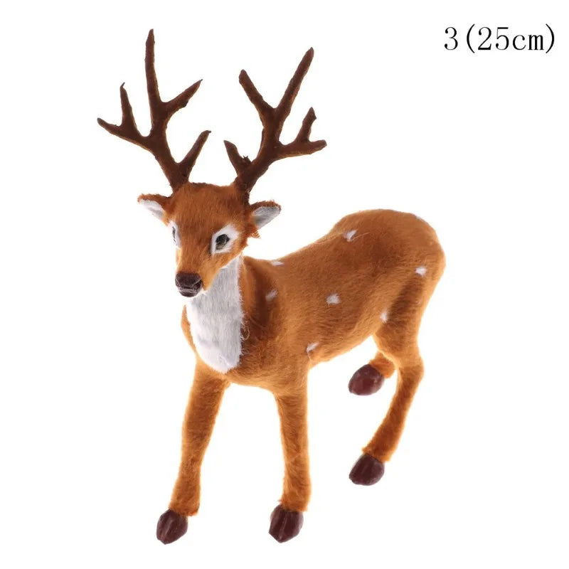 Plush Reindeer Christmas Decoration – Cute Standing Elk Figure (15/20/25 cm)
