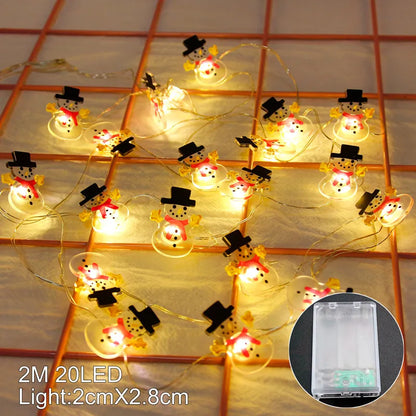 Santa Claus Christmas LED Light String Merry Christmas Decor for Home 2025 Christmas Tree Ornaments Navidad Xmas Gifts New Year