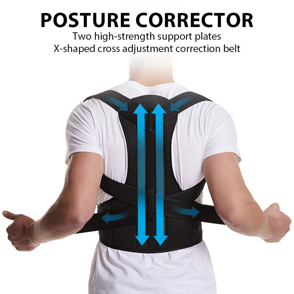 Adjustable Back Brace Posture Corrector – Lumbar & Shoulder Support for Men & Women