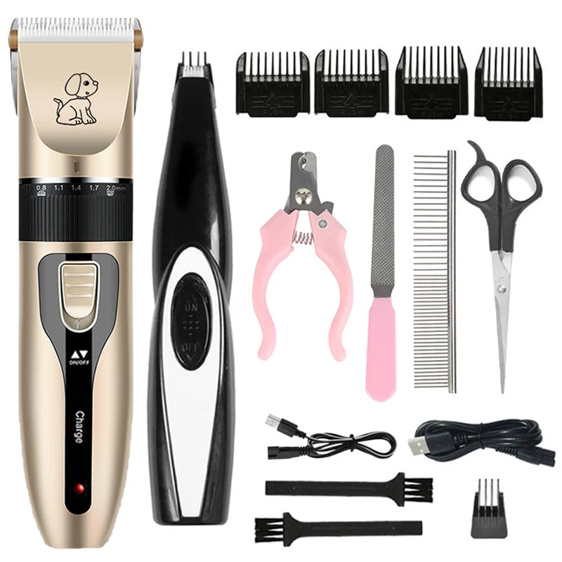 Baisibei Rechargeable Professional Pet Hair Clipper Kit – Quiet Cordless Trimmer for Dogs & Cats