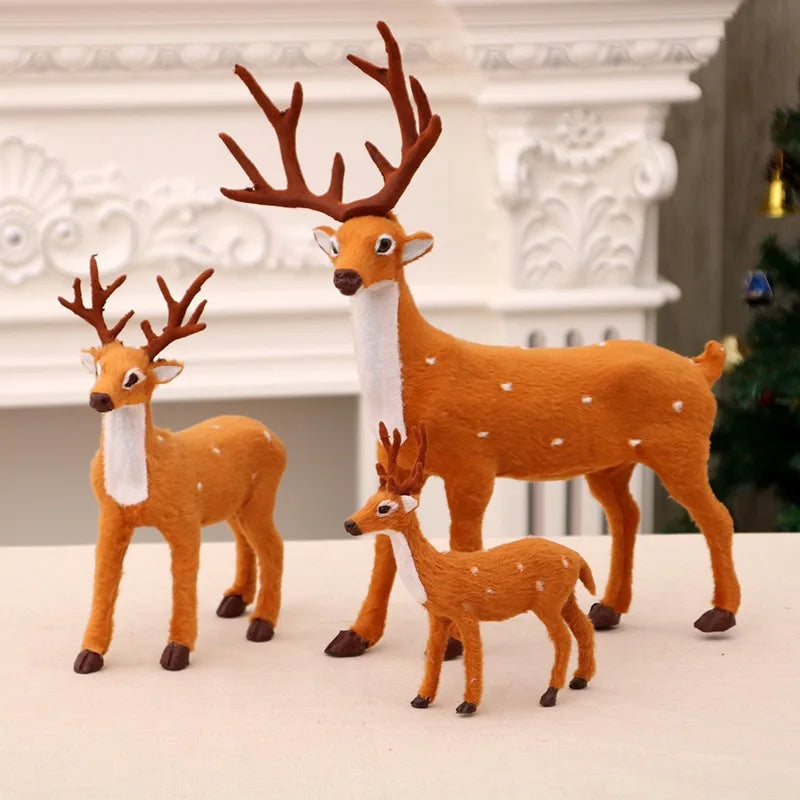 Plush Reindeer Christmas Decoration – Cute Standing Elk Figure (15/20/25 cm)
