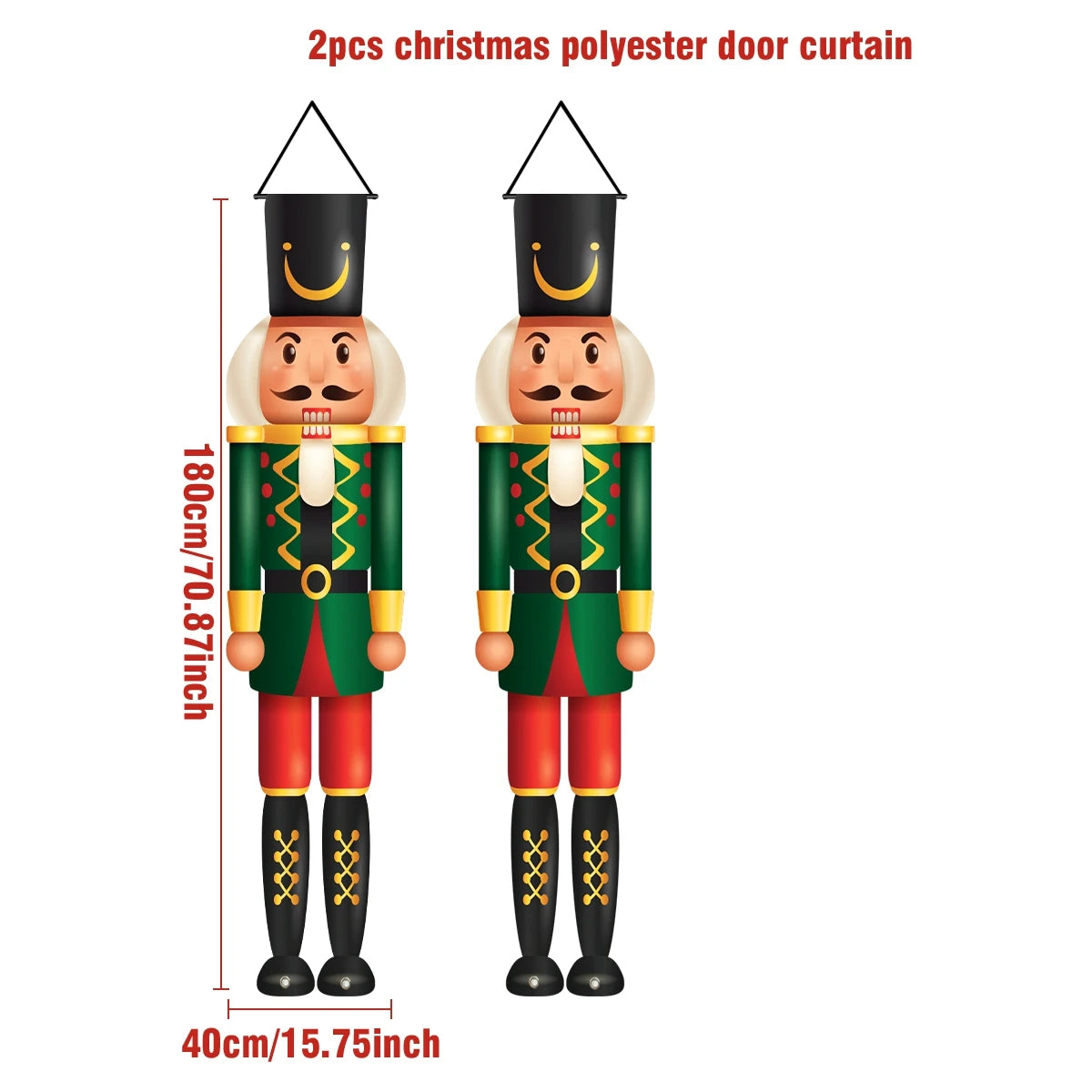 Santa Claus Christmas Door Banner Set – Merry Christmas Porch Sign Pair