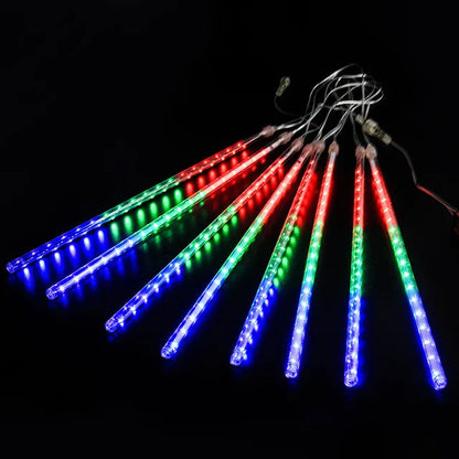 LED Meteor Shower Rain Lights – Waterproof Falling Raindrop String Lights (30 cm / 50 cm Tubes)