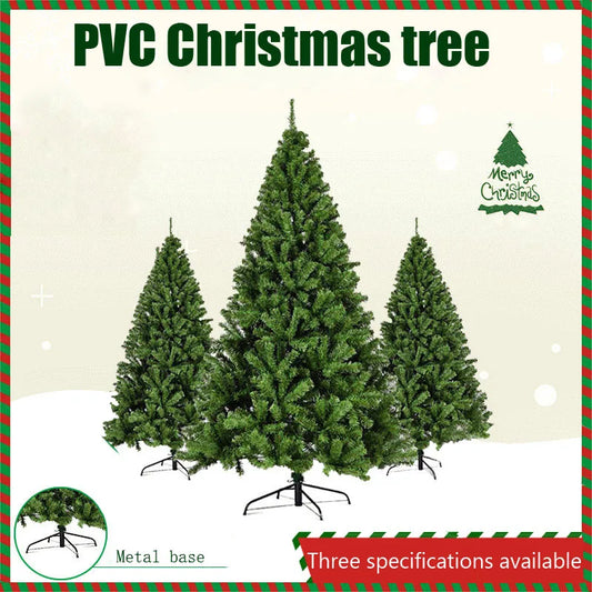 Large PVC Artificial Christmas Tree – 120/150/180/210 cm Green (Easy Assembly)