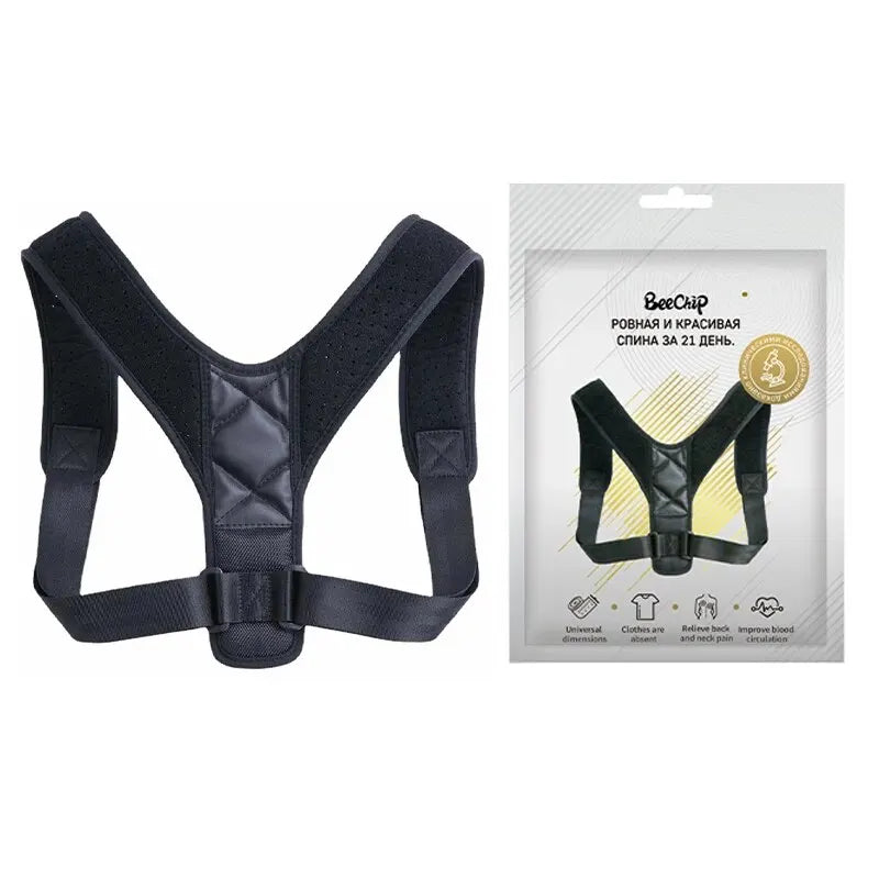 BeeChip Back Posture Correction Belt – Unisex Breathable Hunchback Support (M/L/XL)