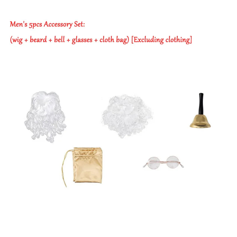 Adult Men and Women Cos Christmas Santa Claus Cosplay Costumes Birthday Couple Party Stage Performance Clothing Girls Xmas Gifts