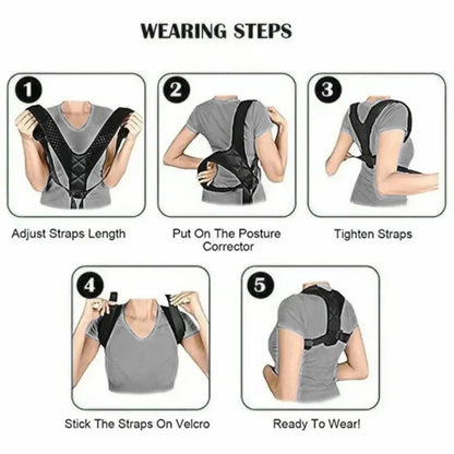 BeeChip Back Posture Correction Belt – Unisex Breathable Hunchback Support (M/L/XL)